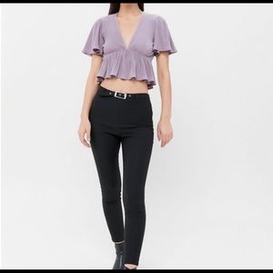 UO  Rori Ribbed Pluging Babydoll Top